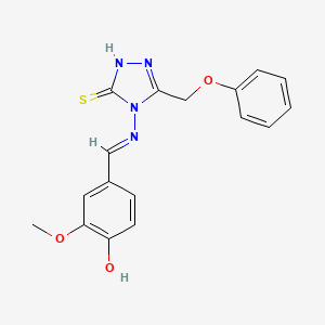 4-{[(E)-(4-hydroxy-3-methoxyphenyl)methylidene]amino}-5-(phenoxymethyl)-2,4-dihydro-3H-1,2,4-triazole-3-thione