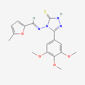 4-{[(E)-(5-Methyl-2-furyl)methylidene]amino}-5-(3,4,5-trimethoxyphenyl)-4H-1,2,4-triazol-3-YL hydrosulfide