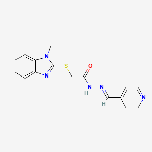 molecular formula C16H15N5OS B11968190 2-[(1-methyl-1H-benzimidazol-2-yl)sulfanyl]-N'-[(E)-pyridin-4-ylmethylidene]acetohydrazide 