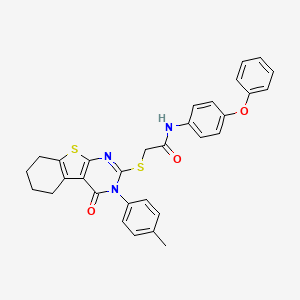 2-{[3-(4-methylphenyl)-4-oxo-3,4,5,6,7,8-hexahydro[1]benzothieno[2,3-d]pyrimidin-2-yl]sulfanyl}-N-(4-phenoxyphenyl)acetamide