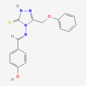 4-(((3-Mercapto-5-(phenoxymethyl)-4H-1,2,4-triazol-4-YL)imino)methyl)phenol