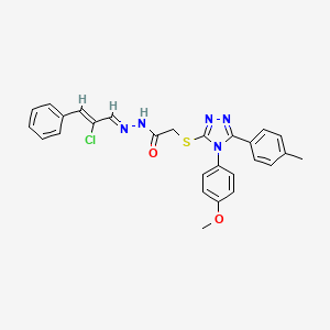 N'-[(1E,2Z)-2-chloro-3-phenylprop-2-en-1-ylidene]-2-{[4-(4-methoxyphenyl)-5-(4-methylphenyl)-4H-1,2,4-triazol-3-yl]sulfanyl}acetohydrazide