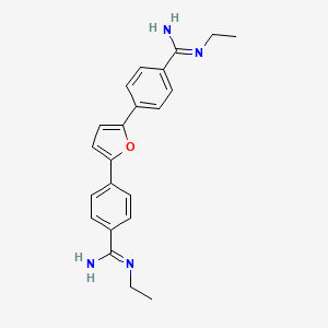molecular formula C22H24N4O B1196830 2,5-Bis{[4-(N-ethylamidino)]phenyl}furan CAS No. 199919-01-2