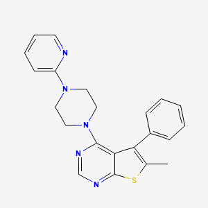 molecular formula C22H21N5S B11968326 6-Methyl-5-phenyl-4-(4-(2-pyridinyl)-1-piperazinyl)thieno(2,3-D)pyrimidine 