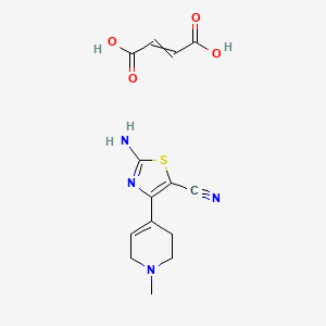molecular formula C14H16N4O4S B1196842 2-amino-4-(1-methyl-3,6-dihydro-2H-pyridin-4-yl)-1,3-thiazole-5-carbonitrile;but-2-enedioic acid 