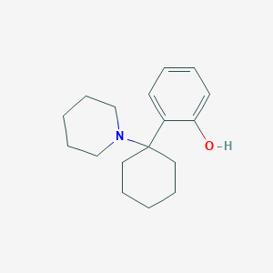molecular formula C17H25NO B1196844 2-[1-(Piperidin-1-yl)cyclohexyl]phenol CAS No. 83400-97-9
