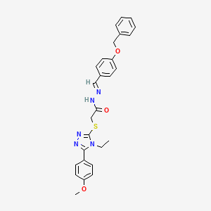 N'-{(E)-[4-(benzyloxy)phenyl]methylidene}-2-{[4-ethyl-5-(4-methoxyphenyl)-4H-1,2,4-triazol-3-yl]sulfanyl}acetohydrazide