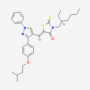 molecular formula C32H39N3O2S2 B11968482 (5Z)-3-(2-ethylhexyl)-5-({3-[4-(3-methylbutoxy)phenyl]-1-phenyl-1H-pyrazol-4-yl}methylidene)-2-thioxo-1,3-thiazolidin-4-one 