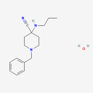 molecular formula C16H25N3O B11968513 1-Benzyl-4-cyano-4-(propylamino)-piperidine hydrate CAS No. 194874-11-8