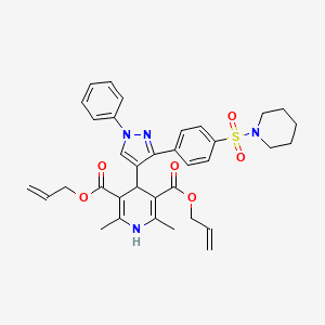 Diallyl 2,6-dimethyl-4-{1-phenyl-3-[4-(1-piperidinylsulfonyl)phenyl]-1H-pyrazol-4-YL}-1,4-dihydro-3,5-pyridinedicarboxylate