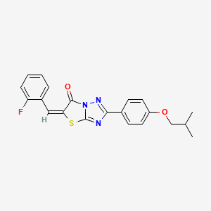 (5E)-5-(2-fluorobenzylidene)-2-[4-(2-methylpropoxy)phenyl][1,3]thiazolo[3,2-b][1,2,4]triazol-6(5H)-one