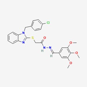 2-{[1-(4-chlorobenzyl)-1H-benzimidazol-2-yl]sulfanyl}-N'-[(E)-(3,4,5-trimethoxyphenyl)methylidene]acetohydrazide