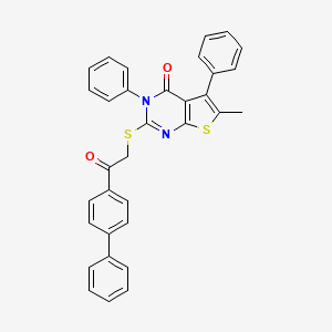 2-{[2-(biphenyl-4-yl)-2-oxoethyl]sulfanyl}-6-methyl-3,5-diphenylthieno[2,3-d]pyrimidin-4(3H)-one