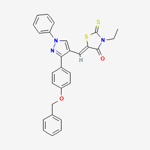 (5Z)-5-({3-[4-(Benzyloxy)phenyl]-1-phenyl-1H-pyrazol-4-YL}methylene)-3-ethyl-2-thioxo-1,3-thiazolidin-4-one