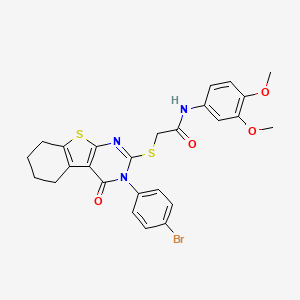 2-{[3-(4-bromophenyl)-4-oxo-3,4,5,6,7,8-hexahydro[1]benzothieno[2,3-d]pyrimidin-2-yl]sulfanyl}-N-(3,4-dimethoxyphenyl)acetamide