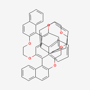 molecular formula C48H40O6 B11968840 12,15,36,39,42,45-Hexaoxanonacyclo[44.8.0.02,11.03,8.016,25.019,24.026,35.027,32.049,54]tetrapentaconta-1(46),2(11),3,5,7,9,16(25),17,19,21,23,26(35),27,29,31,33,47,49,51,53-icosaene CAS No. 55515-81-6