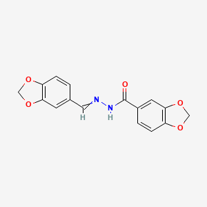 molecular formula C16H12N2O5 B11968847 N'-(1,3-benzodioxol-5-ylmethylene)-1,3-benzodioxole-5-carbohydrazide 