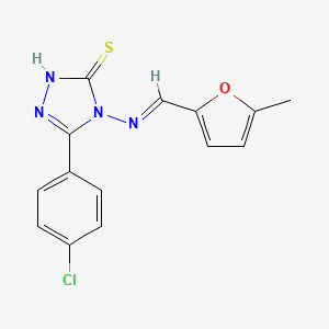 5-(4-chlorophenyl)-4-{[(E)-(5-methylfuran-2-yl)methylidene]amino}-2,4-dihydro-3H-1,2,4-triazole-3-thione