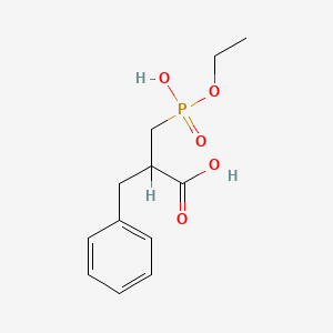 molecular formula C12H17O5P B1196886 2-Benzyl-3-[ethoxy(hydroxy)phosphoryl]propanoic acid CAS No. 99759-59-8