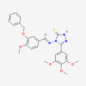 4-({(E)-[3-(Benzyloxy)-4-methoxyphenyl]methylidene}amino)-5-(3,4,5-trimethoxyphenyl)-4H-1,2,4-triazole-3-thiol