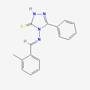 molecular formula C16H14N4S B11968904 4-((2-Methylbenzylidene)amino)-5-phenyl-4H-1,2,4-triazole-3-thiol 