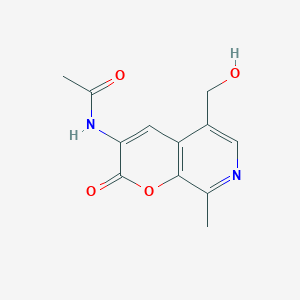 molecular formula C12H12N2O4 B11968997 N-(5-Hydroxymethyl-8-methyl-2-oxo-2H-pyrano(2,3-C)pyridin-3-YL)-acetamide CAS No. 30212-59-0