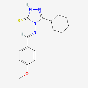 molecular formula C16H20N4OS B11969019 5-Cyclohexyl-4-((4-methoxybenzylidene)amino)-4H-1,2,4-triazole-3-thiol 