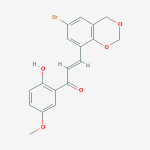 molecular formula C18H15BrO5 B11969065 3-(6-Bromo-4H-benzo(1,3)dioxin-8-YL)-1-(2-hydroxy-5-methoxy-phenyl)-propenone 