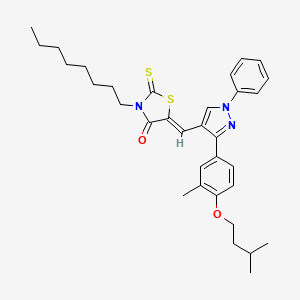 (5Z)-5-({3-[3-methyl-4-(3-methylbutoxy)phenyl]-1-phenyl-1H-pyrazol-4-yl}methylidene)-3-octyl-2-thioxo-1,3-thiazolidin-4-one