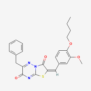 (2E)-6-benzyl-2-(4-butoxy-3-methoxybenzylidene)-7H-[1,3]thiazolo[3,2-b][1,2,4]triazine-3,7(2H)-dione