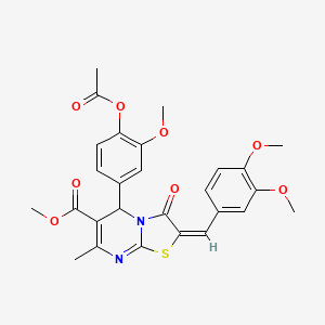 methyl (2E)-5-[4-(acetyloxy)-3-methoxyphenyl]-2-(3,4-dimethoxybenzylidene)-7-methyl-3-oxo-2,3-dihydro-5H-[1,3]thiazolo[3,2-a]pyrimidine-6-carboxylate