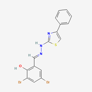 molecular formula C16H11Br2N3OS B11969286 3,5-Dibromo-2-hydroxybenzaldehyde (4-phenyl-1,3-thiazol-2-yl)hydrazone 