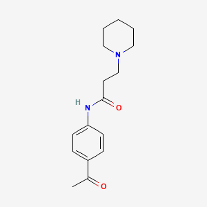 1-Piperidinepropanamide, N-(4-acetylphenyl)-