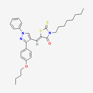 (5Z)-5-{[3-(4-butoxyphenyl)-1-phenyl-1H-pyrazol-4-yl]methylene}-3-octyl-2-thioxo-1,3-thiazolidin-4-one