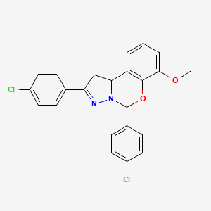 molecular formula C23H18Cl2N2O2 B11969363 2,5-Bis(4-chlorophenyl)-7-methoxy-1,10B-dihydropyrazolo(1,5-C)(1,3)benzoxazine 