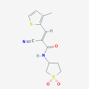 molecular formula C13H14N2O3S2 B11969364 2-Cyano-N-(1,1-dioxidotetrahydro-3-thienyl)-3-(3-methyl-2-thienyl)acrylamide 