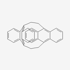 molecular formula C32H24 B11969396 heptacyclo[12.6.6.64,11.05,10.015,20.021,26.027,32]dotriaconta-1(20),4(32),5,7,9,11(27),14,16,18,21,23,25,28,30-tetradecaene CAS No. 5672-97-9