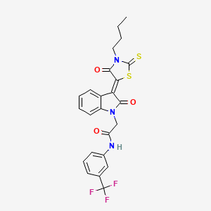 2-[(3Z)-3-(3-butyl-4-oxo-2-thioxo-1,3-thiazolidin-5-ylidene)-2-oxo-2,3-dihydro-1H-indol-1-yl]-N-[3-(trifluoromethyl)phenyl]acetamide