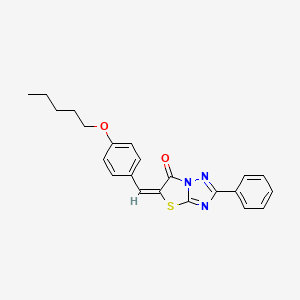 (5E)-5-[4-(pentyloxy)benzylidene]-2-phenyl[1,3]thiazolo[3,2-b][1,2,4]triazol-6(5H)-one