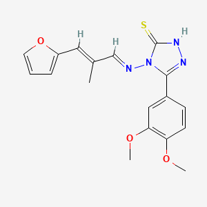 5-(3,4-dimethoxyphenyl)-4-{[(E,2E)-3-(2-furyl)-2-methyl-2-propenylidene]amino}-4H-1,2,4-triazol-3-yl hydrosulfide