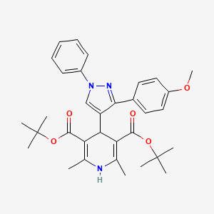 DI(Tert-butyl) 4-[3-(4-methoxyphenyl)-1-phenyl-1H-pyrazol-4-YL]-2,6-dimethyl-1,4-dihydro-3,5-pyridinedicarboxylate