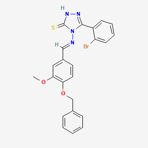 4-({(E)-[4-(benzyloxy)-3-methoxyphenyl]methylidene}amino)-5-(2-bromophenyl)-4H-1,2,4-triazole-3-thiol