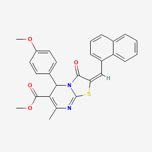 methyl (2E)-5-(4-methoxyphenyl)-7-methyl-2-(naphthalen-1-ylmethylidene)-3-oxo-2,3-dihydro-5H-[1,3]thiazolo[3,2-a]pyrimidine-6-carboxylate