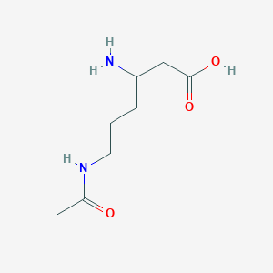 molecular formula C8H16N2O3 B1196969 6-Acetamido-3-aminohexanoic acid 