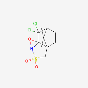 molecular formula C10H13Cl2NO3S B11969707 7,7-Dichloro-11,11-dimethyl-5-oxa-3lambda6-thia-4-azatetracyclo[6.2.1.01,6.04,6]undecane 3,3-dioxide 