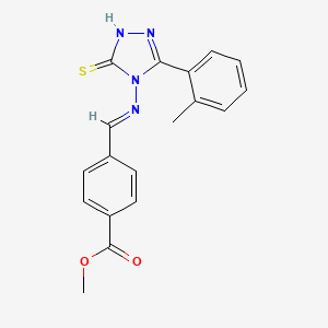 methyl 4-[(E)-{[3-(2-methylphenyl)-5-thioxo-1,5-dihydro-4H-1,2,4-triazol-4-yl]imino}methyl]benzoate