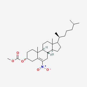 molecular formula C29H47NO5 B11969844 Carbonic acid DI-ME-hexyl-DI-ME-nitro-cyclopenta(A)phenanthren-YL ester ME ester CAS No. 132305-59-0