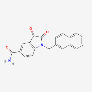 molecular formula C20H14N2O3 B1196985 1-(2-Naphthylmethyl)-2,3-dioxo-indoline-5-carboxamide 