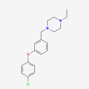molecular formula C19H23ClN2O B1196988 1-[[3-(4-Chlorophenoxy)phenyl]methyl]-4-ethylpiperazine 