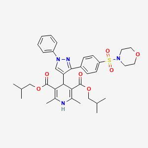 diisobutyl 2,6-dimethyl-4-{3-[4-(4-morpholinylsulfonyl)phenyl]-1-phenyl-1H-pyrazol-4-yl}-1,4-dihydro-3,5-pyridinedicarboxylate